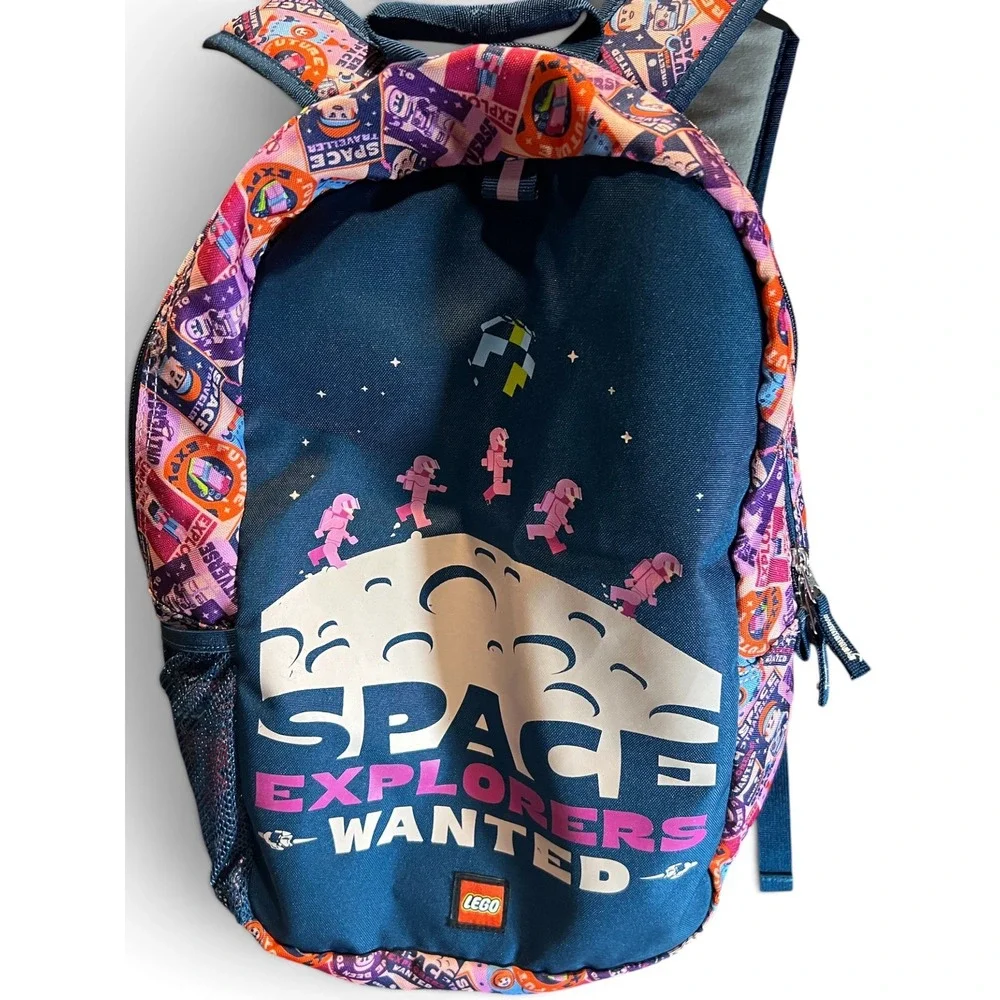 LEGO Space Explorers Wanted Backpack Navy Blue Astronaut Galaxy School Bag